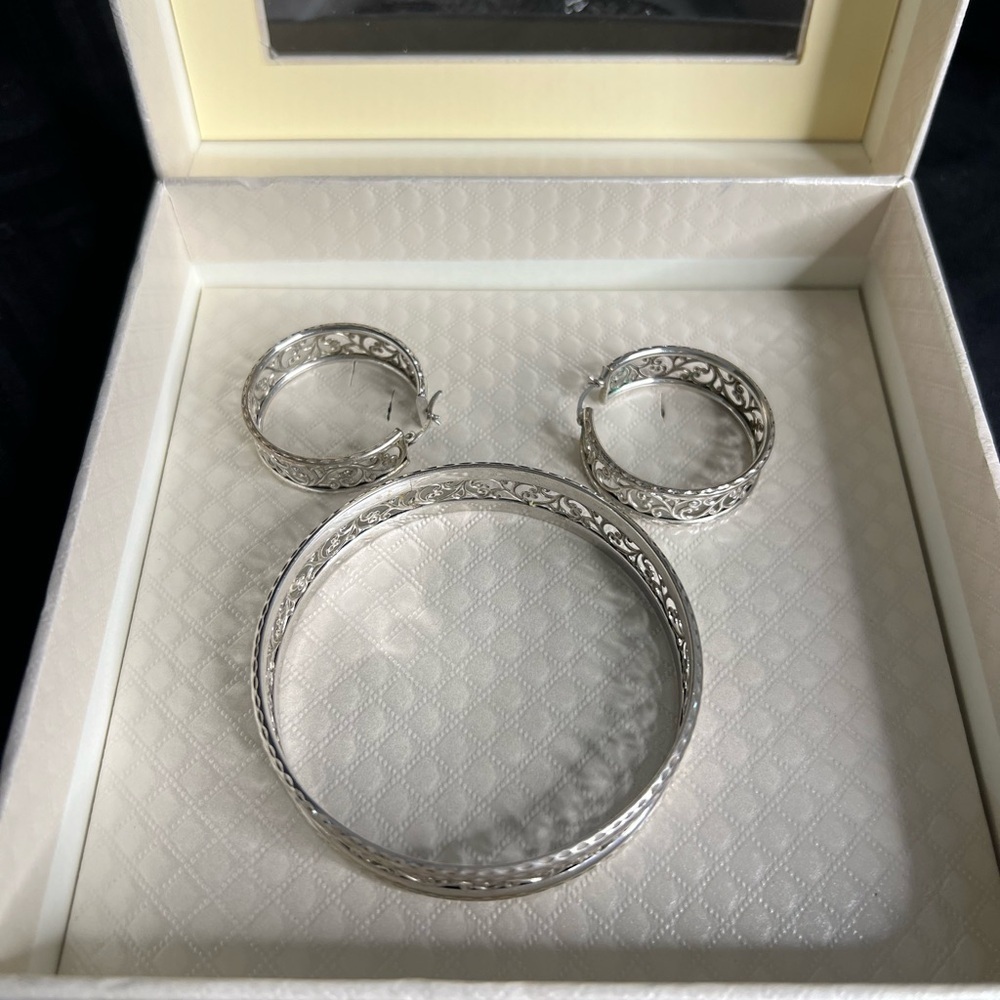 Sterling Silver 925 Bracelet and matching earrings - Picture 2 of 9
